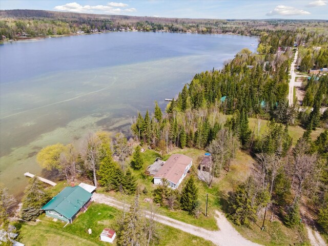 9168 Clewley Rd, Lachine, MI 49753 - bird's eye view of a large body of water and a heavily wooded area
