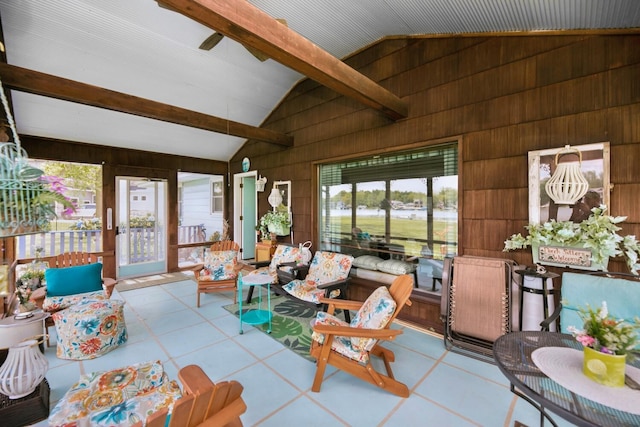 65805 S St, Cassopolis, MI 49031 - living area featuring wooden walls