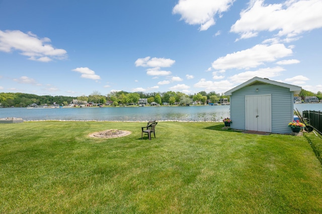 65805 S St, Cassopolis, MI 49031 - view of yard featuring a water view and an outdoor fire pit