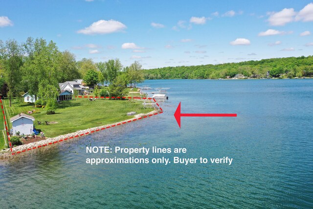 65805 S St, Cassopolis, MI 49031 - water view featuring a heavily wooded area