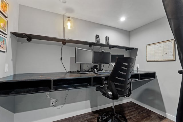 24346 Vargas Dr, Mattawan, MI 49071 - office featuring baseboards and dark wood finished floors