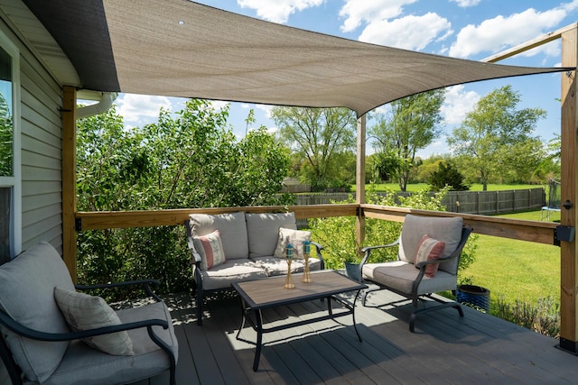 24346 Vargas Dr, Mattawan, MI 49071 - deck featuring an outdoor hangout area