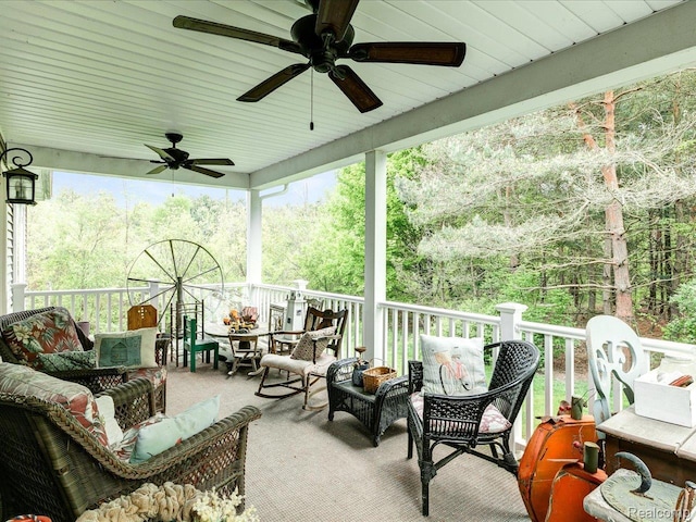 5076 Birch Ave, Lexington, MI 48450 - view of patio with a ceiling fan and outdoor lounge area
