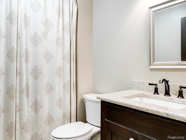 5076 Birch Ave, Lexington, MI 48450 - bathroom with vanity, toilet, and curtained shower