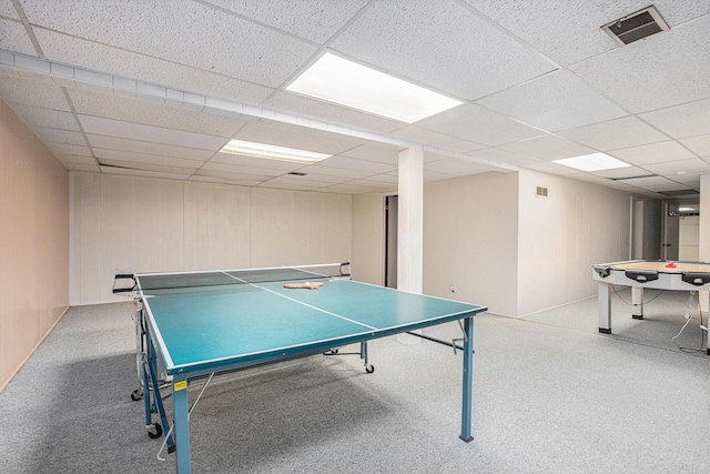 925 Plym Rd, Niles, MI 49120 - game room with a drop ceiling and carpet