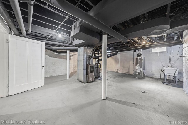 94 E Boston Blvd, Detroit, MI 48202 - basement with water heater and heating unit