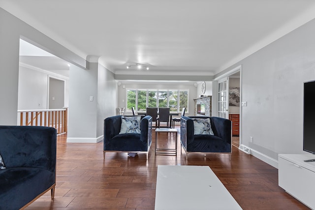1533 Walton Blvd, Rochester Hills, MI 48309 - living room with hardwood / wood-style flooring and baseboards
