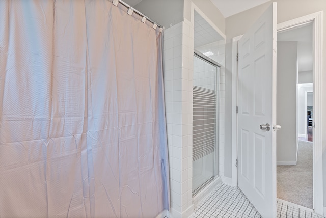 1533 Walton Blvd, Rochester Hills, MI 48309 - full bathroom featuring tiled shower, tile patterned floors, and baseboards