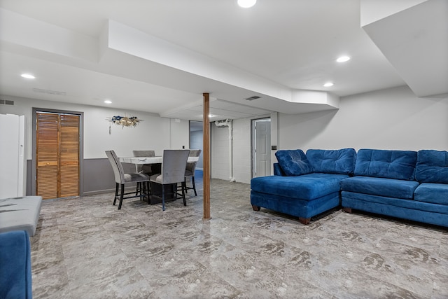 1533 Walton Blvd, Rochester Hills, MI 48309 - living area featuring recessed lighting and marble finish flooring