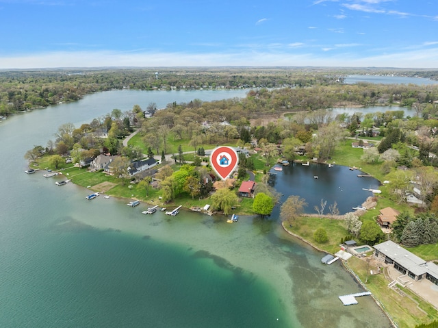 6351 Alden Dr, West Bloomfield, MI 48324 - aerial overview of property's location with a nearby body of water