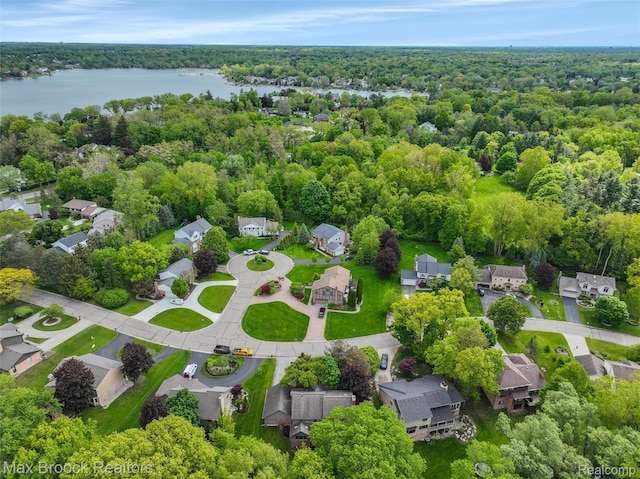 5844 Independence Ln, West Bloomfield, MI 48322 - aerial view of residential area with a forest and a nearby body of water