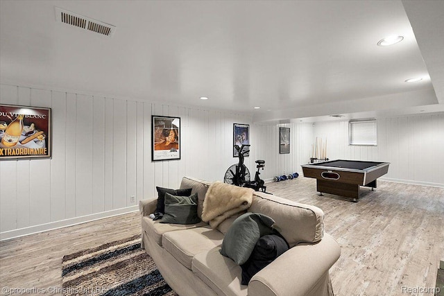 4889 Ardmore Dr, Bloomfield Hills, MI 48302 - playroom with wood finished floors, billiards, recessed lighting, and baseboards