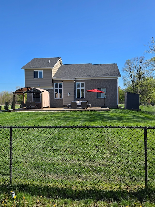 20223 32 Mile Rd, Armada, MI 48005 - rear view of house featuring an outdoor living space and a patio