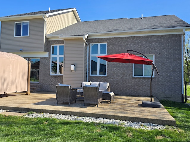 20223 32 Mile Rd, Armada, MI 48005 - back of property featuring a patio area and brick siding
