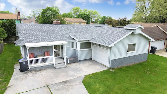 3215 Mackin Rd, Flint, MI 48504 - view of front of home with a shingled roof, brick siding, and a chimney