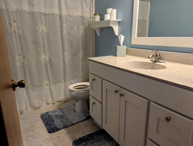 19 Old Mill Dr Unit 12, Holland, MI 49423 - bathroom featuring vanity, toilet, tile patterned floors, and shower / bath combo