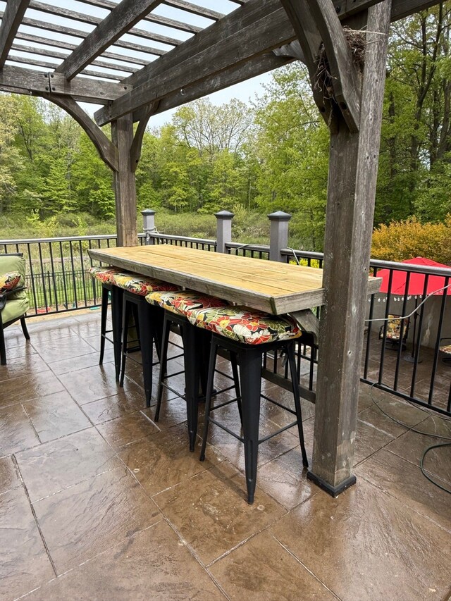 6523 Jones Rd, North Branch, MI 48461 - view of patio / terrace with a pergola and outdoor dining area