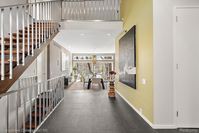 7371 Lindenmere Dr, Bloomfield Hills, MI 48301 - corridor featuring baseboards and recessed lighting