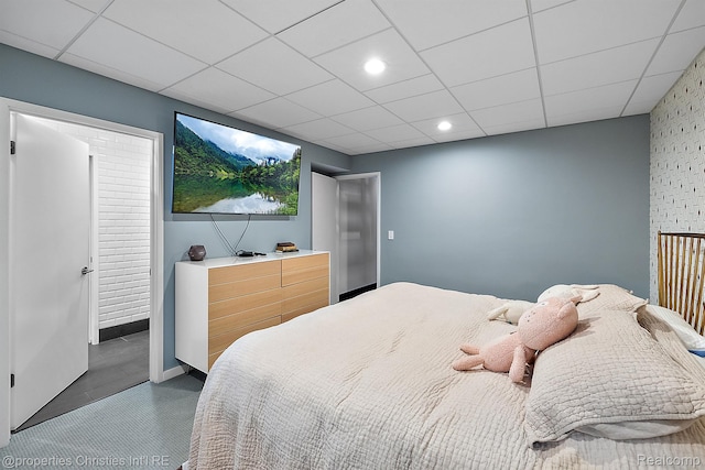 7371 Lindenmere Dr, Bloomfield Hills, MI 48301 - bedroom with a drop ceiling and recessed lighting