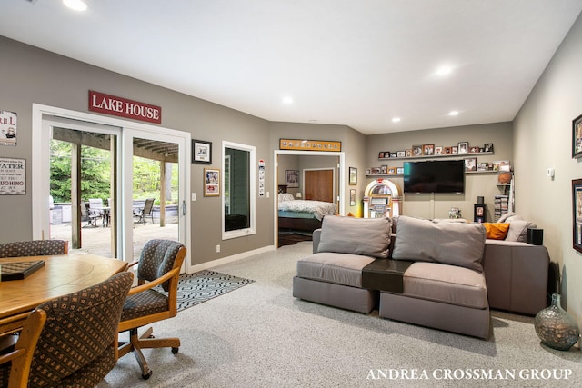 16993 Firefly Rdg, West Olive, MI 49460 - carpeted living room with recessed lighting and baseboards