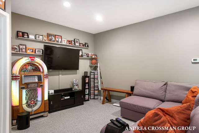 16993 Firefly Rdg, West Olive, MI 49460 - living room with carpet flooring, recessed lighting, and baseboards