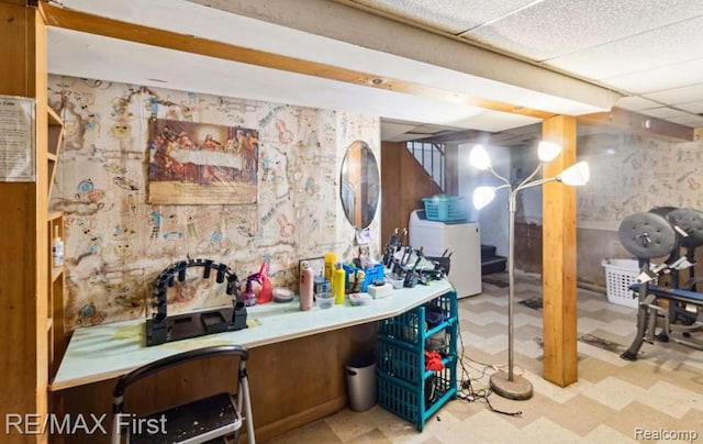 26914 Glendale, Redford, MI 48239 - finished basement featuring tile patterned floors and washer / dryer