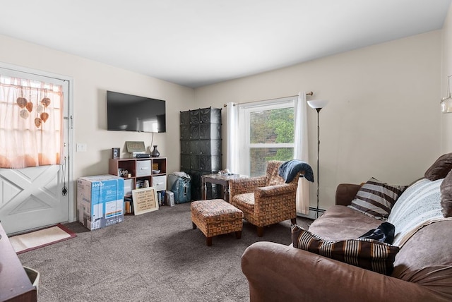 612 E 3rd St, Flint, MI 48503 - carpeted living area with baseboard heating