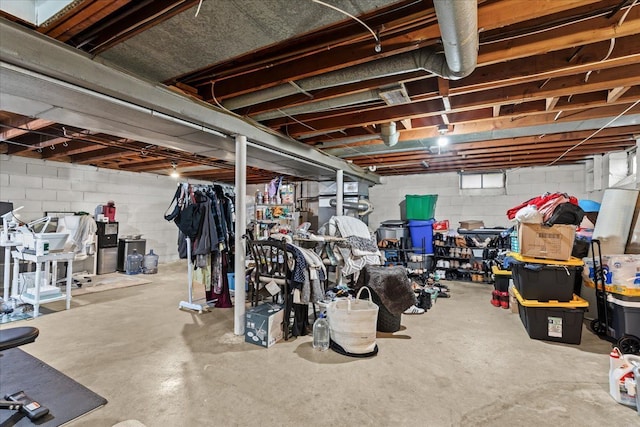 8156 Grayfield St, Dearborn Heights, MI 48127 - unfinished basement with concrete block wall