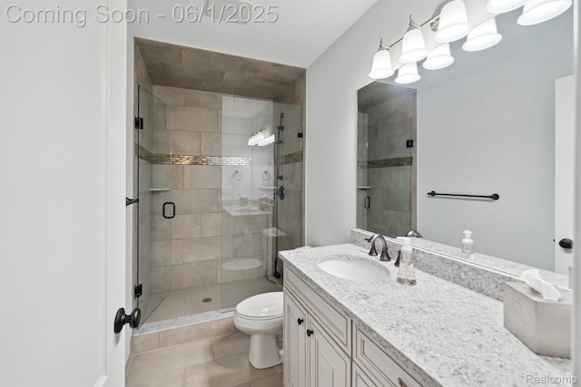 1992 Shipman Blvd, Birmingham, MI 48009 - full bath with toilet, vanity, a stall shower, and tile patterned flooring