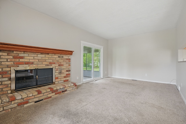 1451 Peachwood Dr, Flint, MI 48507 - unfurnished living room with a fireplace, carpet, and baseboards