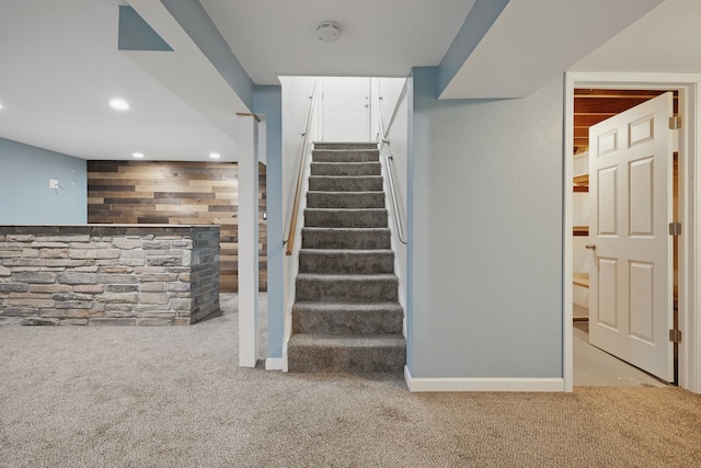 1451 Peachwood Dr, Flint, MI 48507 - stairway with carpet floors, recessed lighting, and baseboards