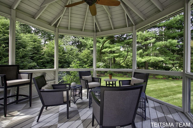 12993 144th Ave, Grand Haven, MI 49417 - sunroom / solarium featuring a ceiling fan and healthy amount of natural light