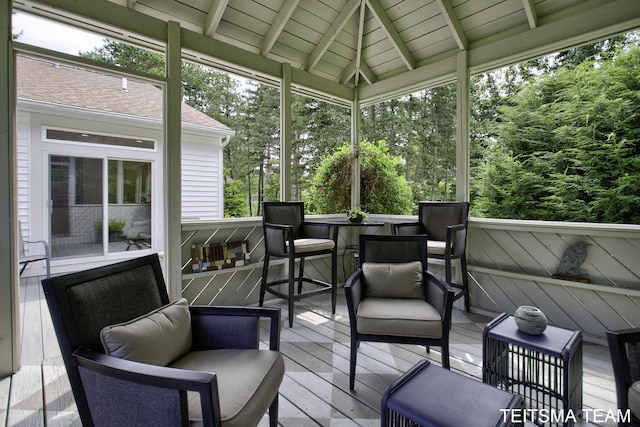 12993 144th Ave, Grand Haven, MI 49417 - sunroom / solarium featuring plenty of natural light, an outdoor living space, and lofted ceiling