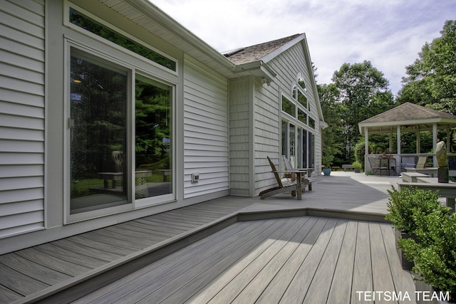12993 144th Ave, Grand Haven, MI 49417 - wooden terrace featuring a gazebo