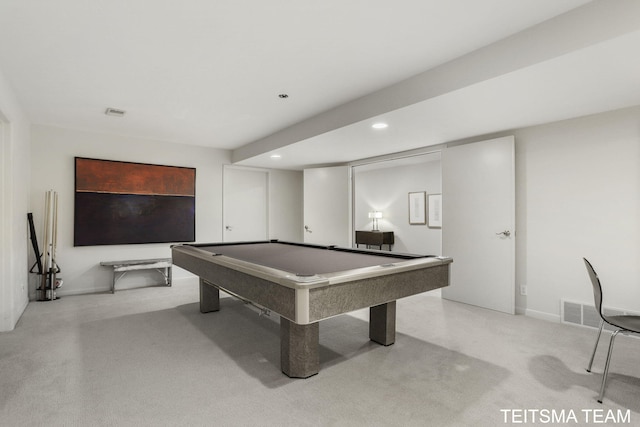 12993 144th Ave, Grand Haven, MI 49417 - game room with recessed lighting, billiards, baseboards, and carpet
