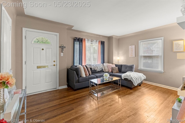 3346 Westpoint St, Dearborn, MI 48124 - living area with hardwood / wood-style flooring and baseboards
