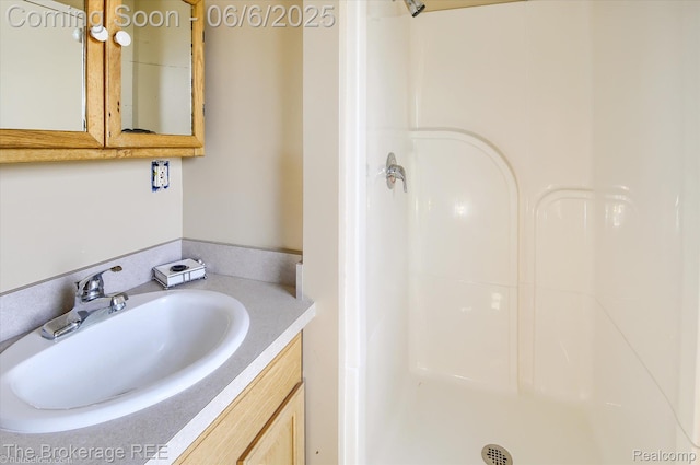 8114 Wilson Rd, Otisville, MI 48463 - bathroom with vanity and a shower