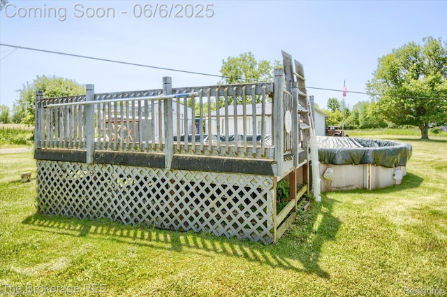 8114 Wilson Rd, Otisville, MI 48463 - wooden terrace with a lawn