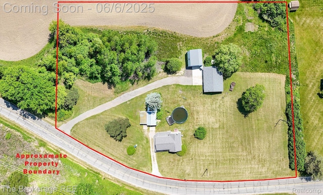 8114 Wilson Rd, Otisville, MI 48463 - aerial view of property and surrounding area with property boundaries highlighted