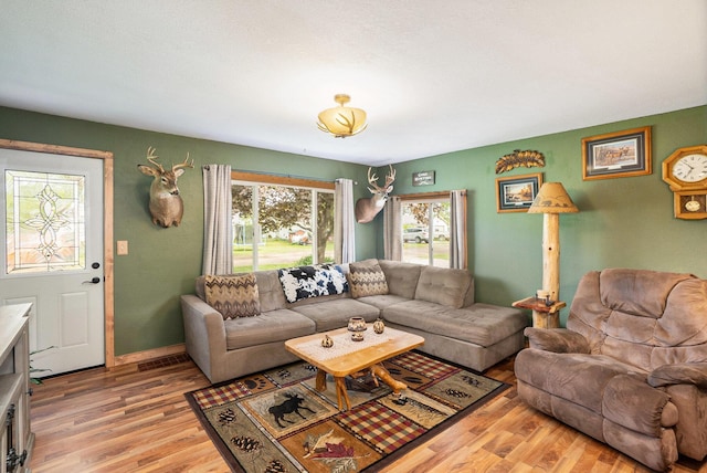 5778 Borland St, Sears, MI 49679 - living room featuring light wood-style floors