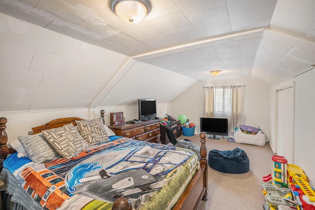 5778 Borland St, Sears, MI 49679 - carpeted bedroom with lofted ceiling
