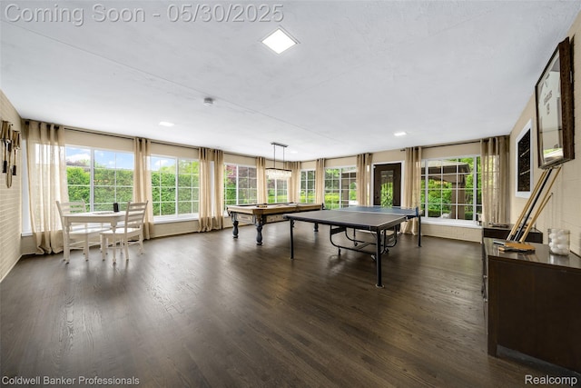 4462 Barchester Dr, Bloomfield Hills, MI 48302 - recreation room with wood finished floors, billiards table, and recessed lighting