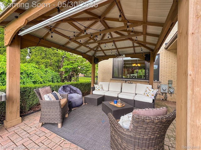 4462 Barchester Dr, Bloomfield Hills, MI 48302 - view of patio / terrace featuring a gazebo and an outdoor living space