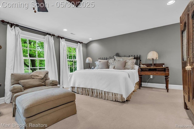 27160 Scenic, Franklin, MI 48025 - bedroom with light carpet, baseboards, and recessed lighting