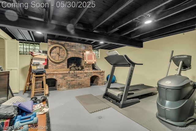 27160 Scenic, Franklin, MI 48025 - exercise area with brick wall