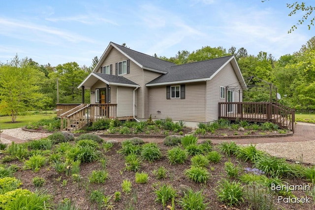 5826 W 124th St, Grant, MI 49327 - view of front of property with a wooden deck