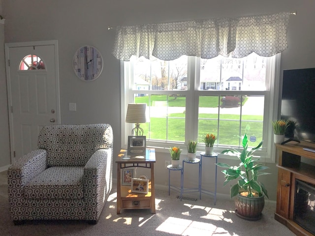 5883 Thistlewood Ave, Scotts, MI 49088 - living area featuring carpet floors and baseboards