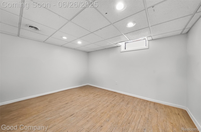 26730 W Davison, Redford, MI 48239 - basement with wood finished floors, recessed lighting, and a drop ceiling