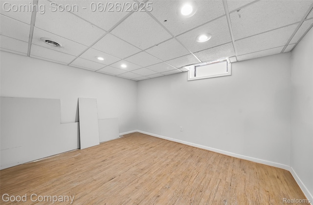 26730 W Davison, Redford, MI 48239 - unfurnished room featuring wood finished floors, recessed lighting, and a paneled ceiling