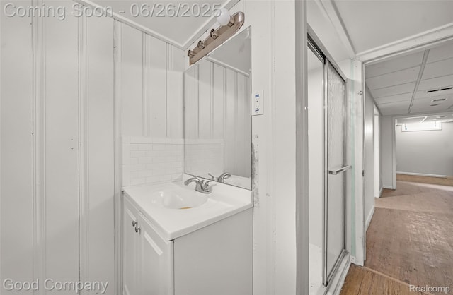 26730 W Davison, Redford, MI 48239 - bathroom with vanity and wood finished floors